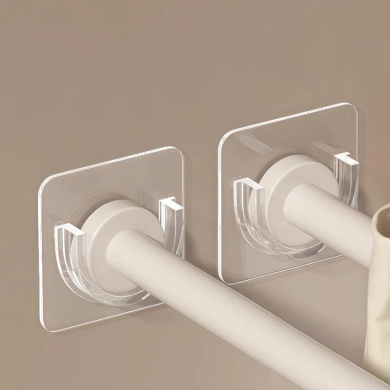 Home Decor Curtains - Suportes Transparentes Autoadesivos para Varão de
