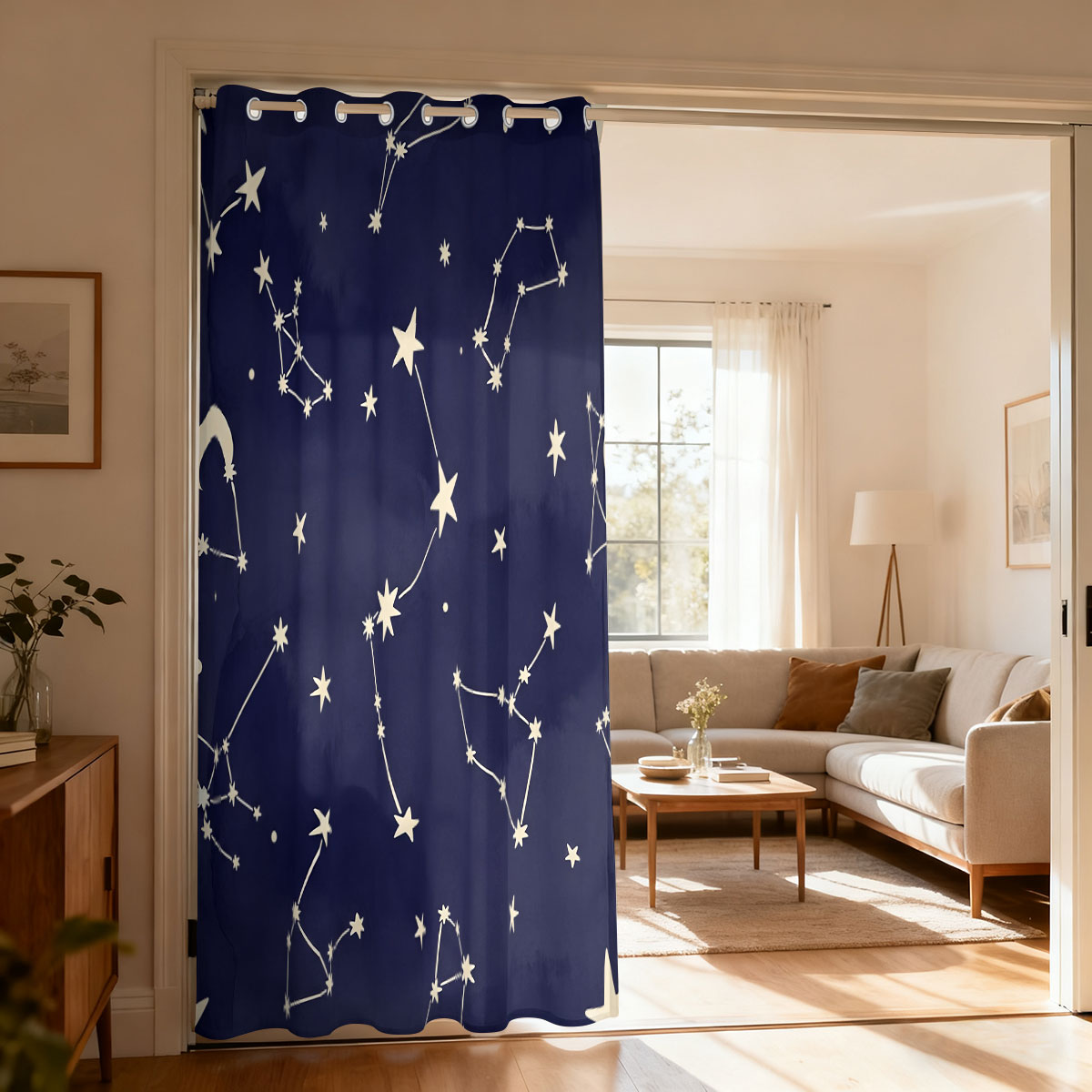 Home Decor Curtains - 1 peça Cortina Decorativa Retrô Floral
