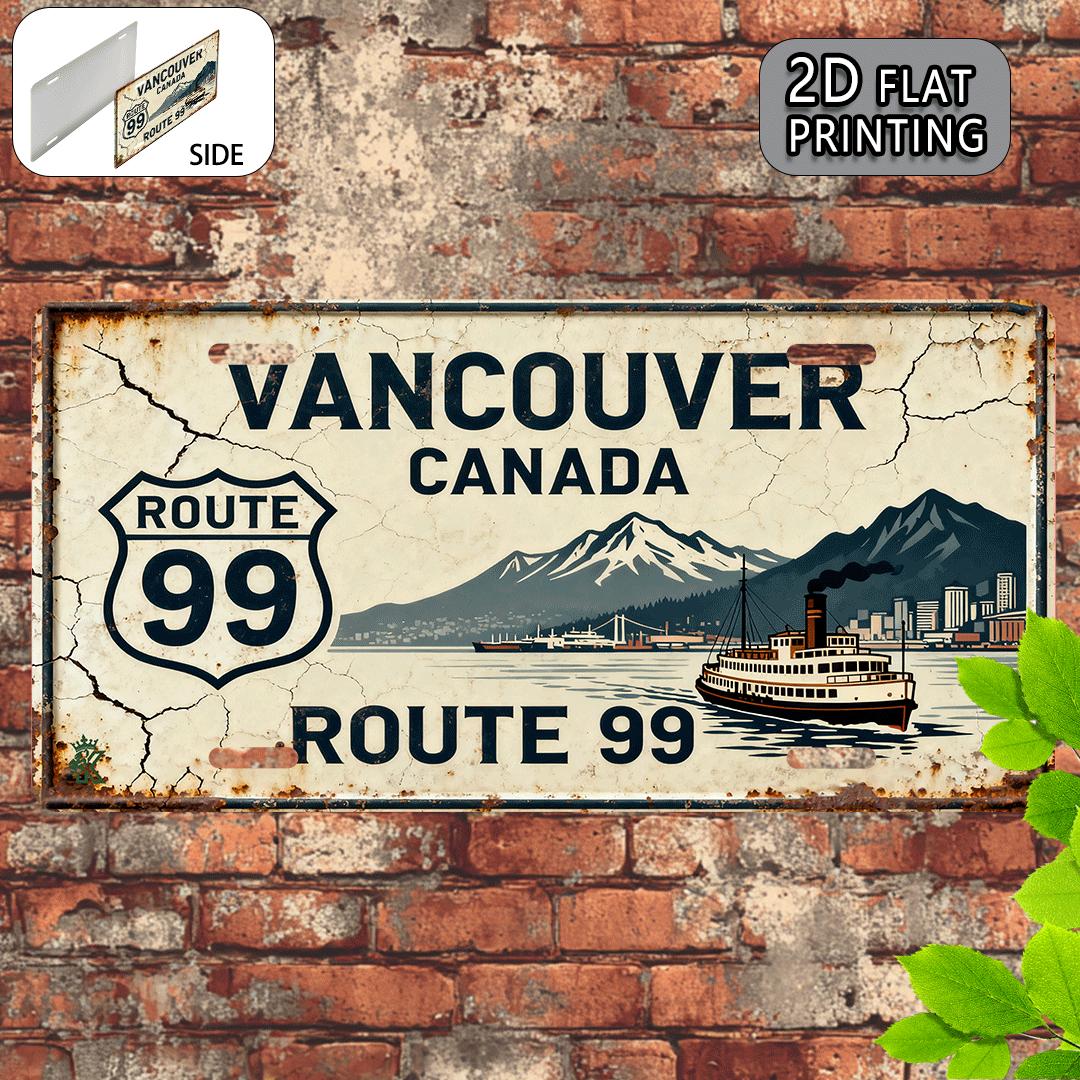 Home Decor Vancouver - Placa de Metal Vintage 2D Plana,