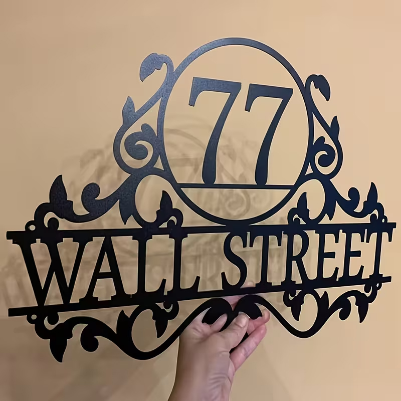 Home Decor Names - Placa de Metal Personalizada com Número