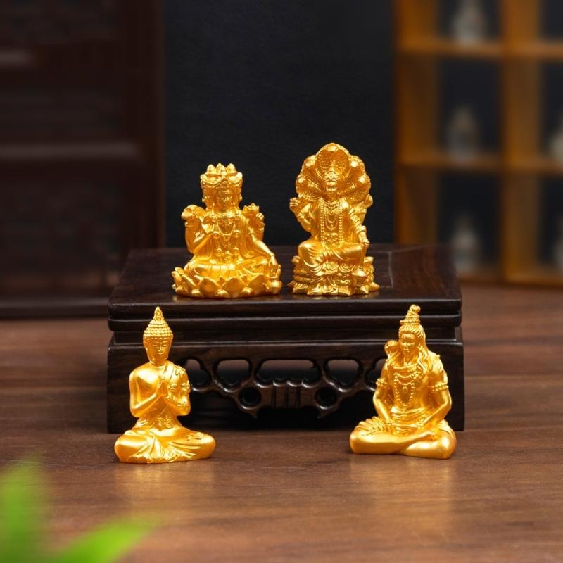 Home Decor Gold - 30 peças mini estátuas buda douradas