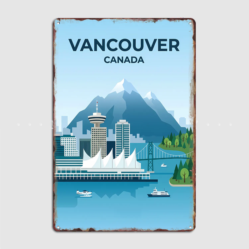 Home Decor Vancouver - Pôsteres retrô de cenários de viagem