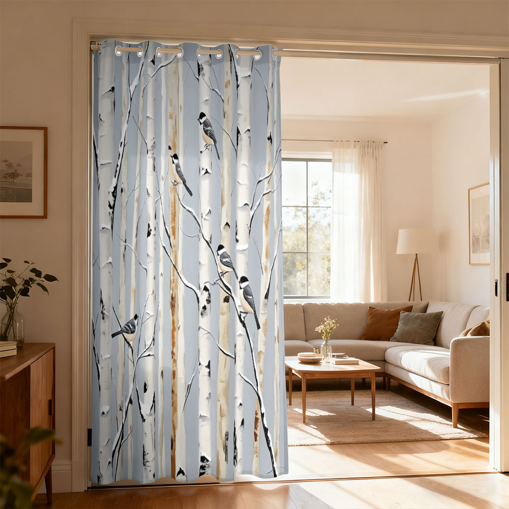 Home Decor Curtains - Cortina de laço único com estampa