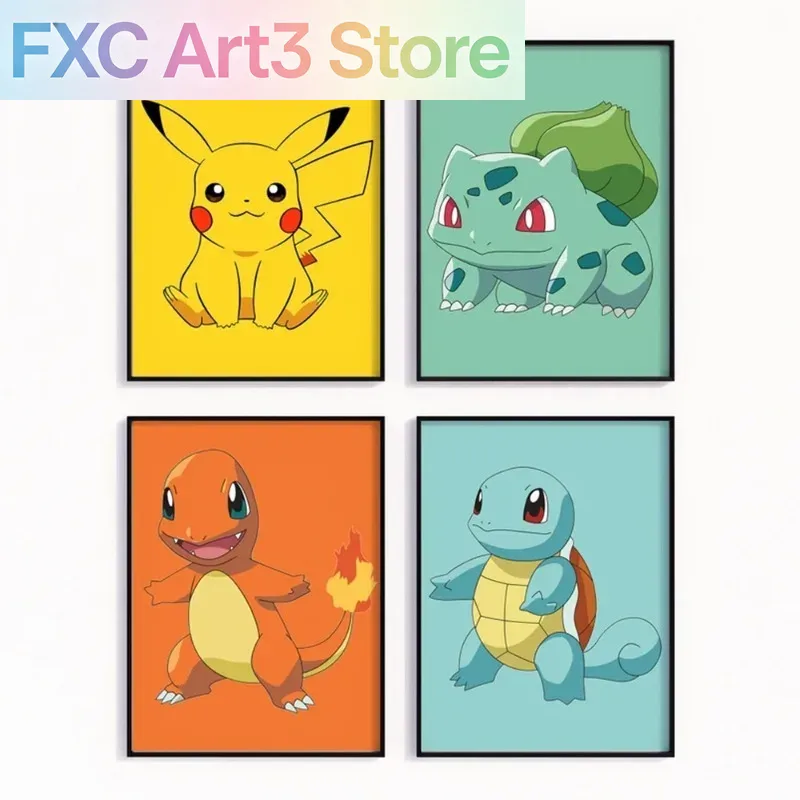 Watercolor Poster Print - Pôster de Anime Sem Moldura Pokémon
