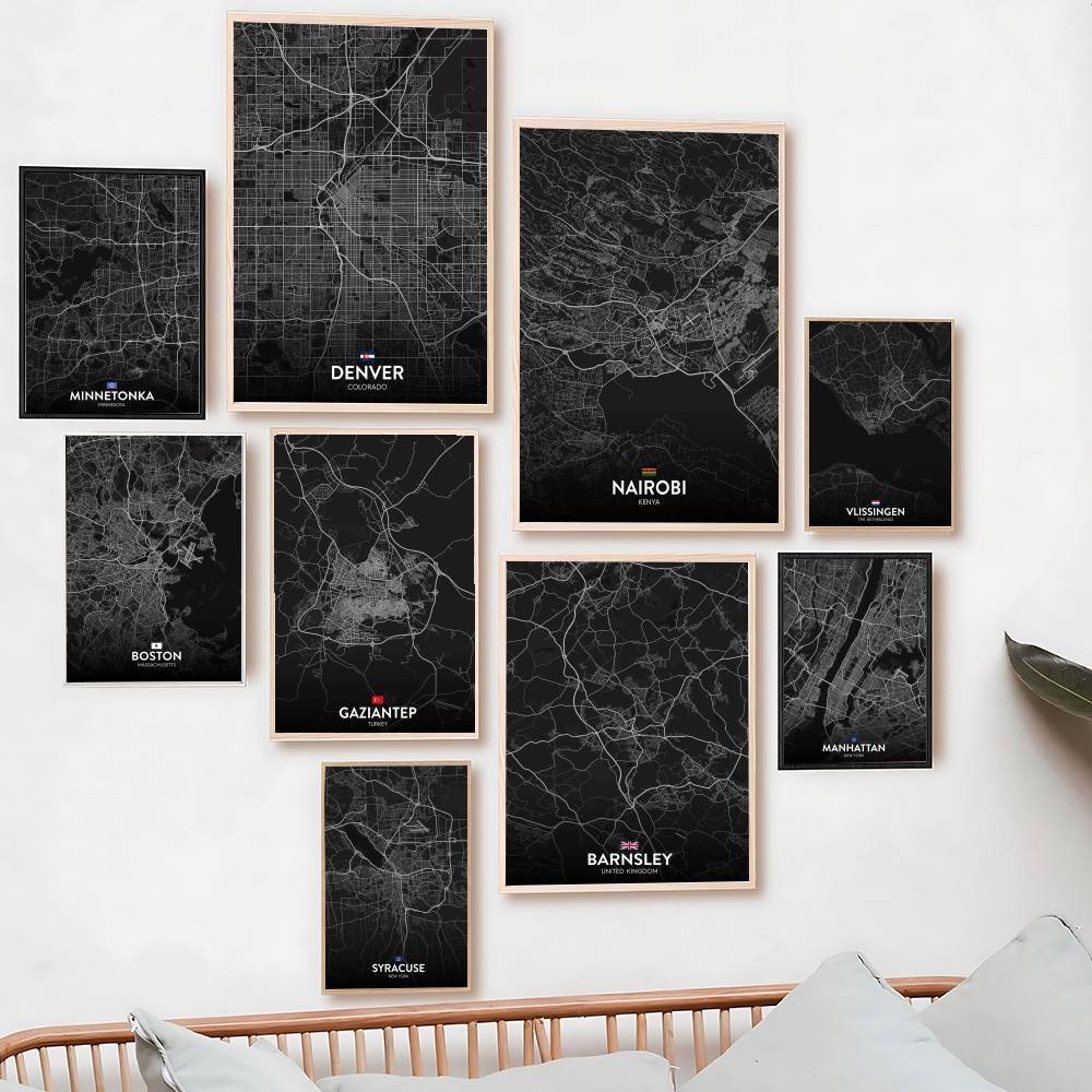 Home Decor London - Paris londres nova york personalizado mapa