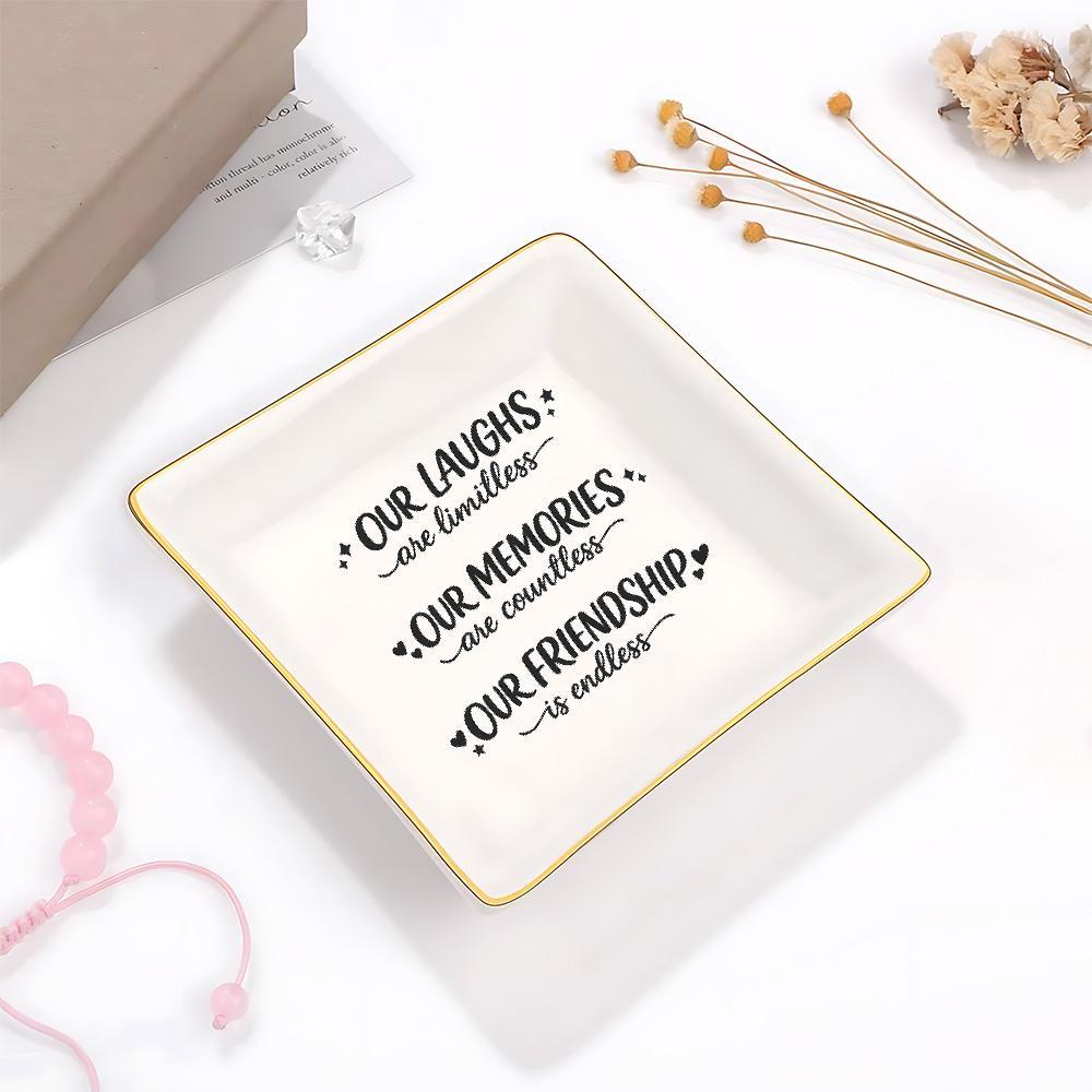 Ceramic Trinket Dish - Suporte para Joias com Citação de