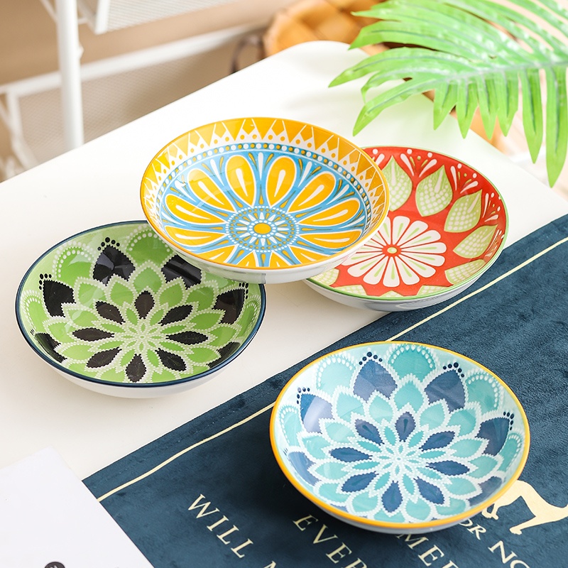 Ceramic Trinket Dish - Prato de cerâmica boêmio de 4