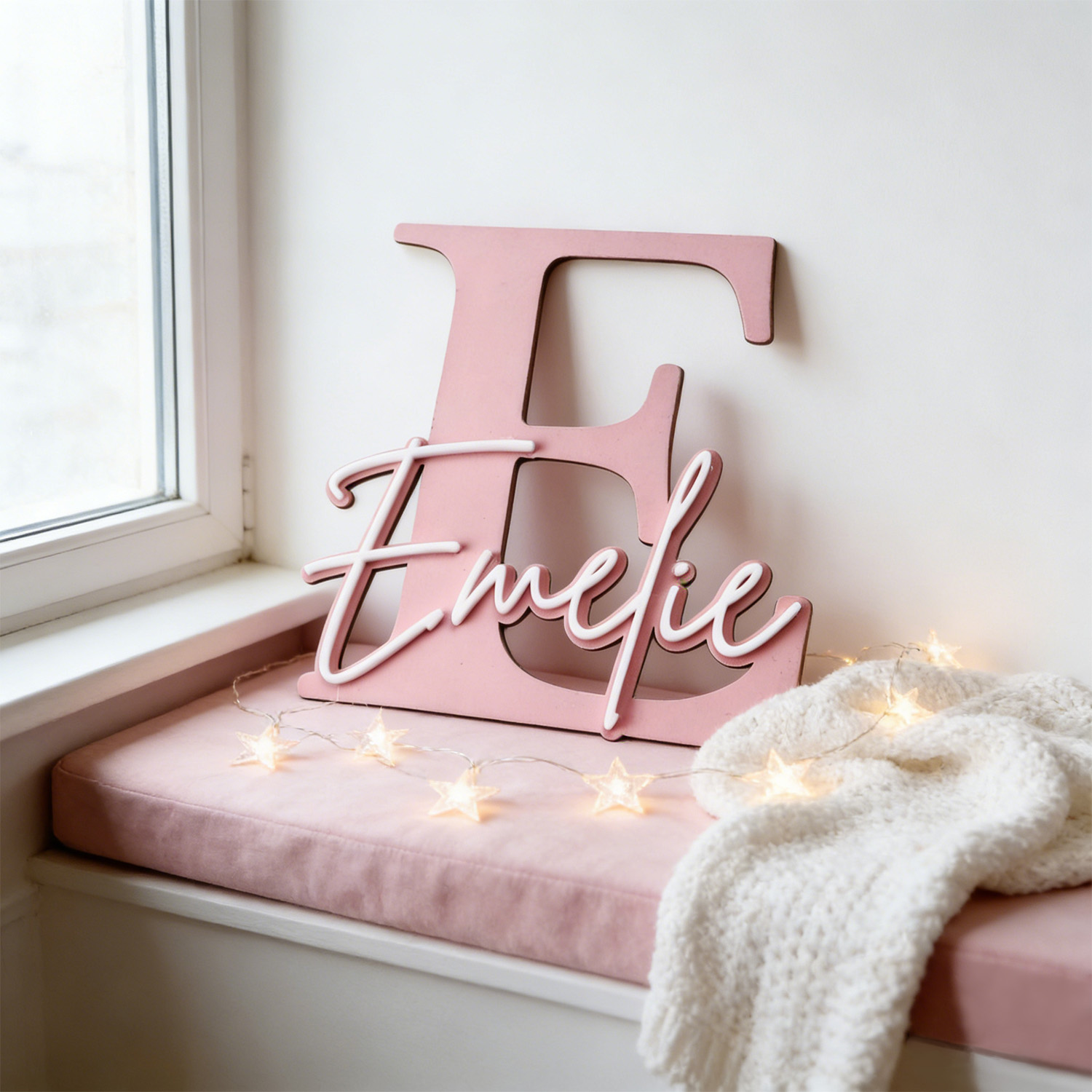 Home Decor Names - Placa Decorativa de Nome em Madeira