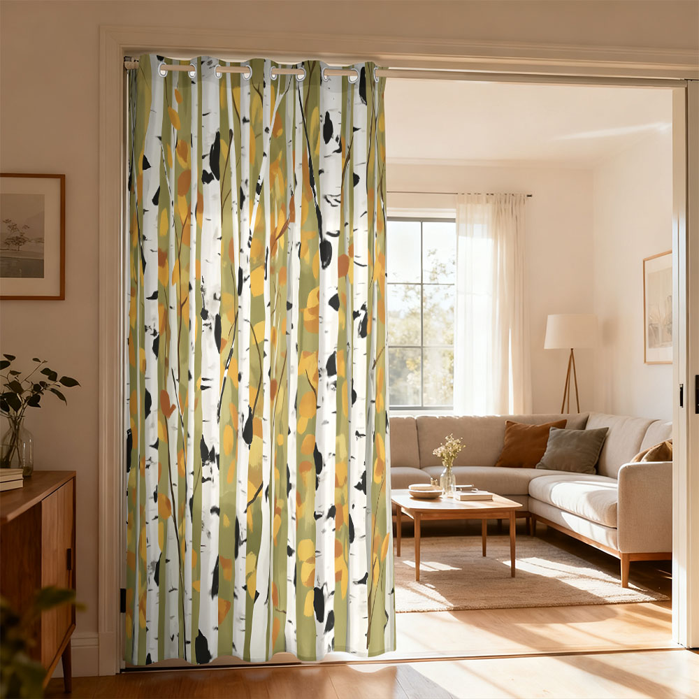 Home Decor Curtains - Cortina de laço único com estampa