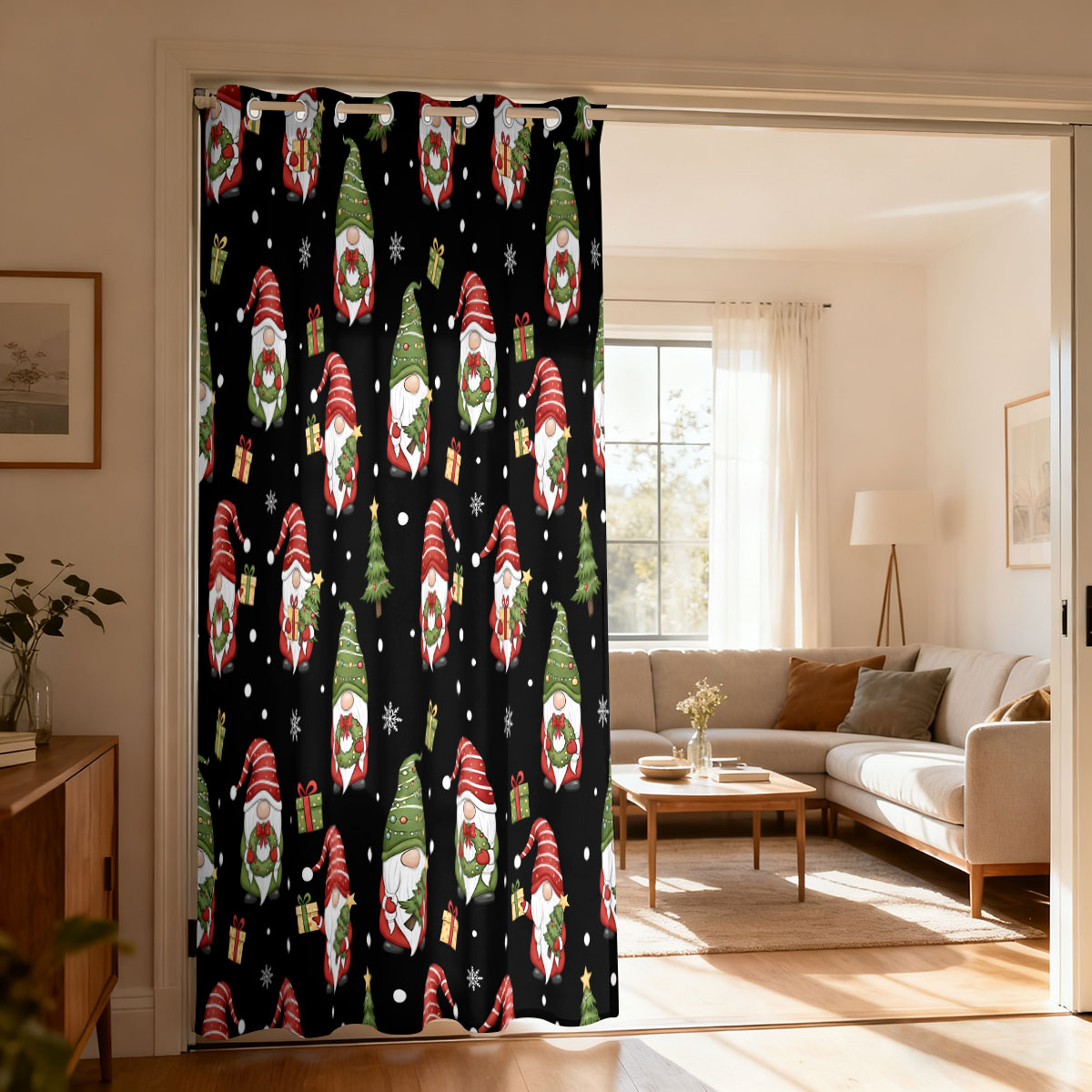 Home Decor Curtains - Cortina de Laço Único com Estampa