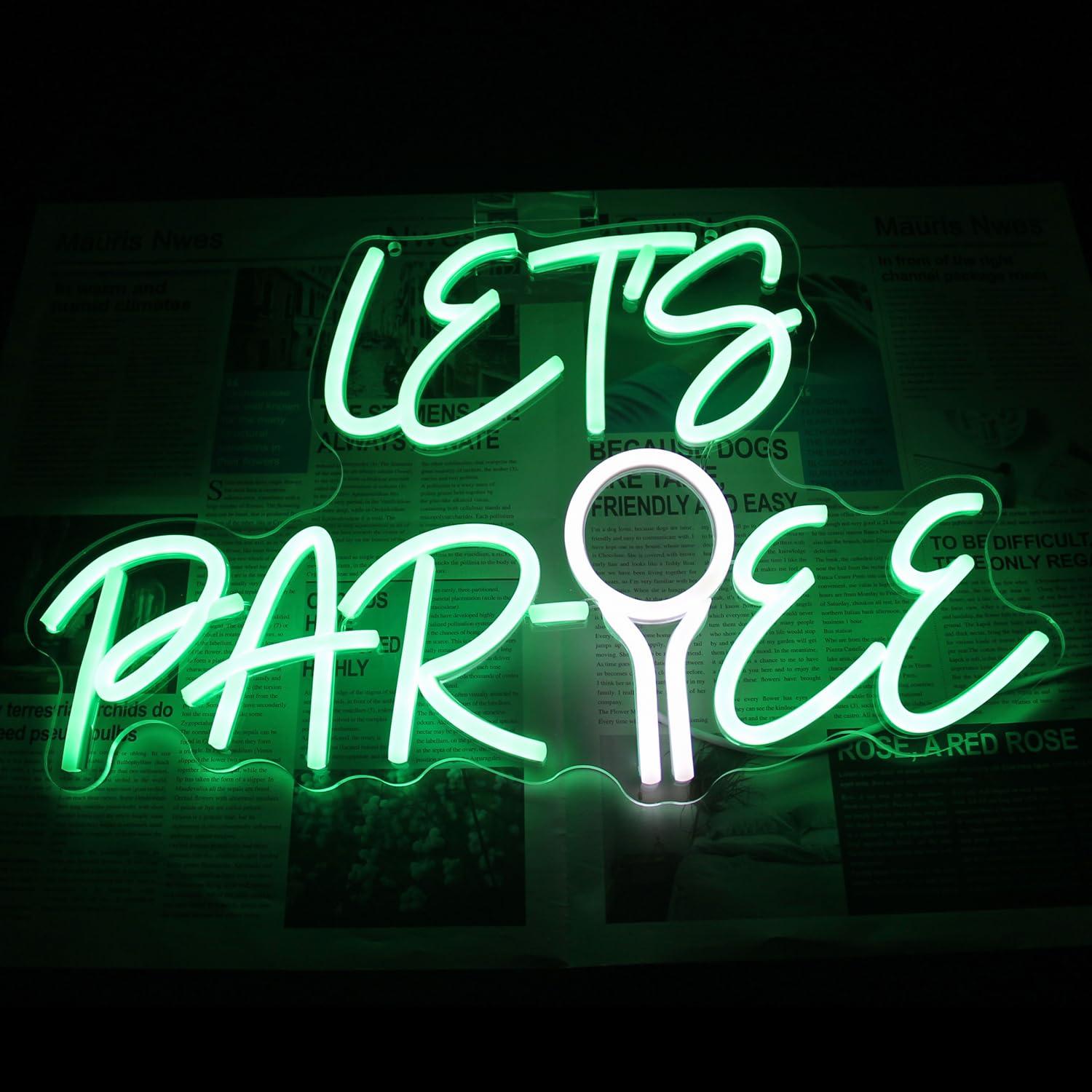Let's Par Tee Letreiro de Neon - Home Decor Com avaliação e preço
