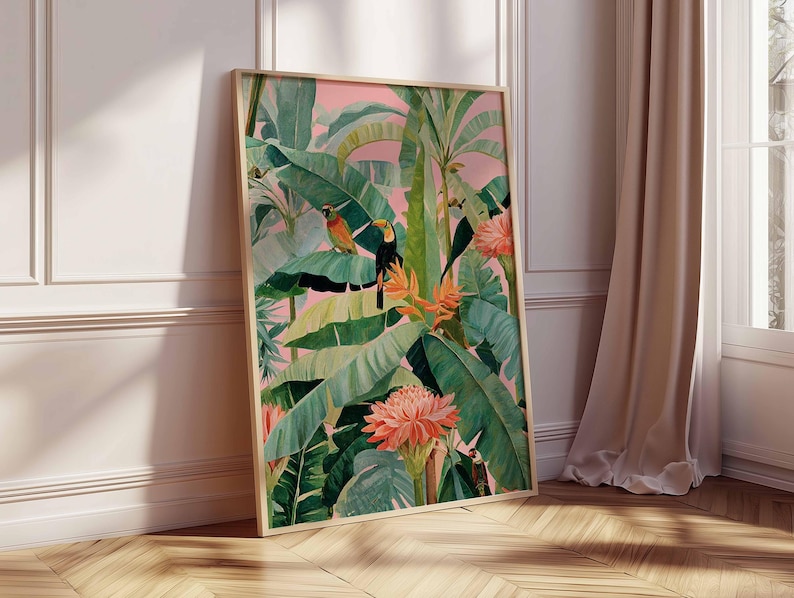 1 pôster retrô tropical em tel - Home Decor Youtube avaliação e preço