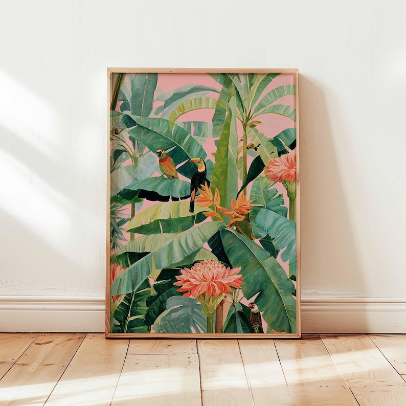 1 pôster retrô tropical em tel - Home Decor Youtube avaliação e preço