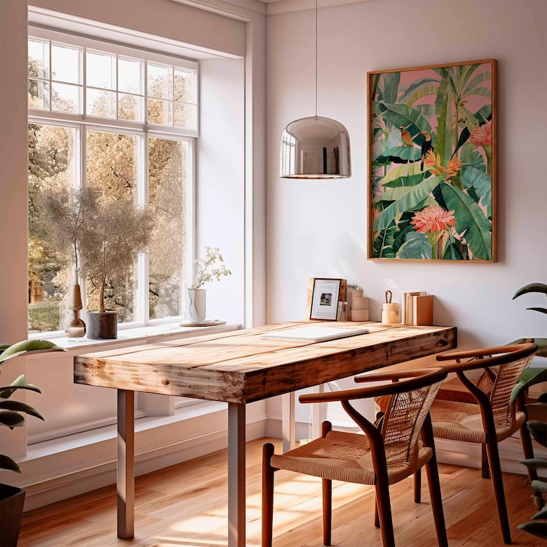 1 pôster retrô tropical em tel - Home Decor Youtube avaliação e preço