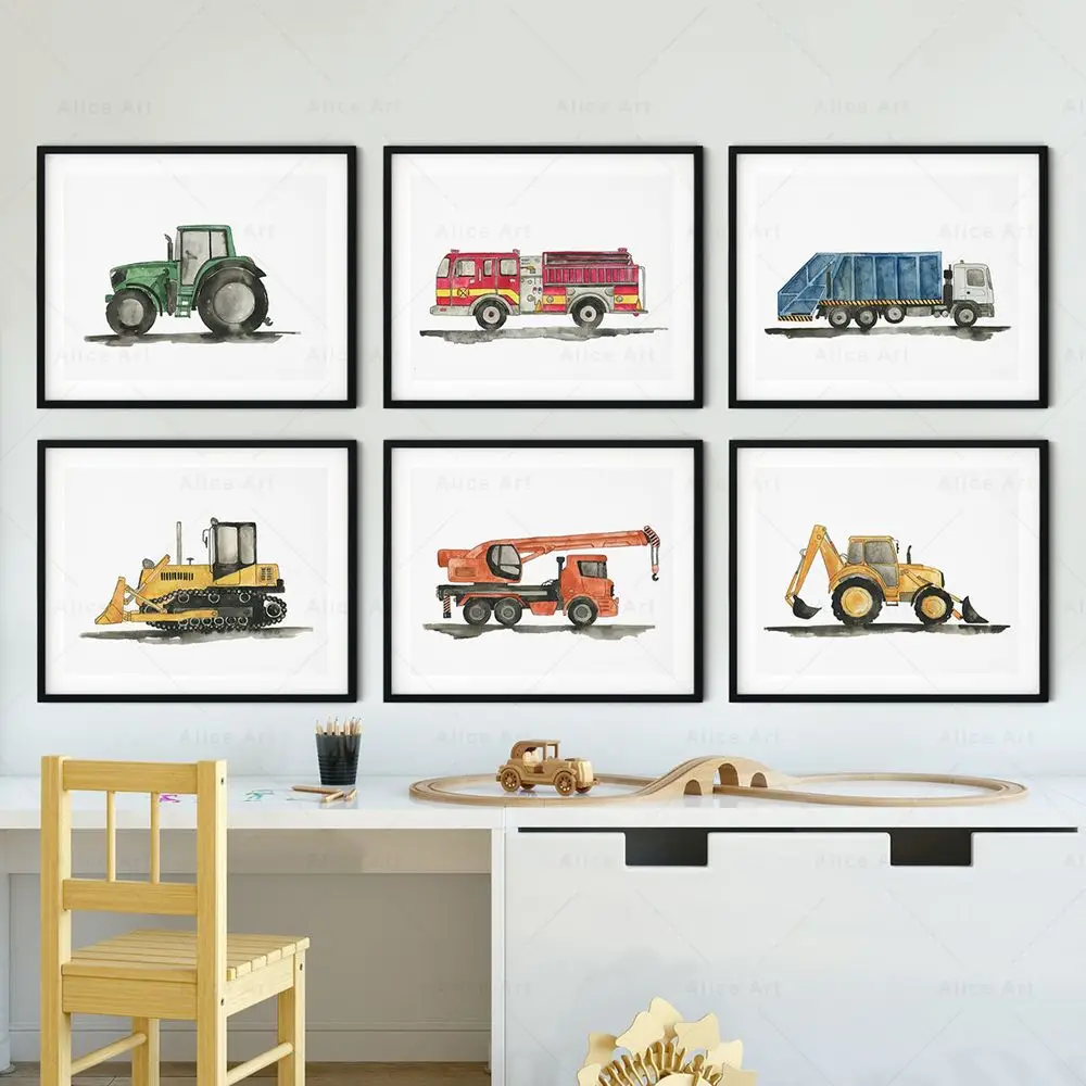 Pôster de Carro de Brinquedo I - Watercolor Poster Print avaliação e preço