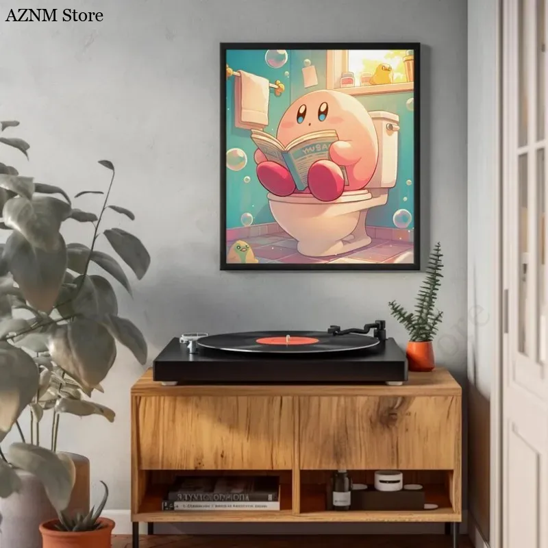 Engraçado banheiro dos desenho - Watercolor Poster Print avaliação e preço