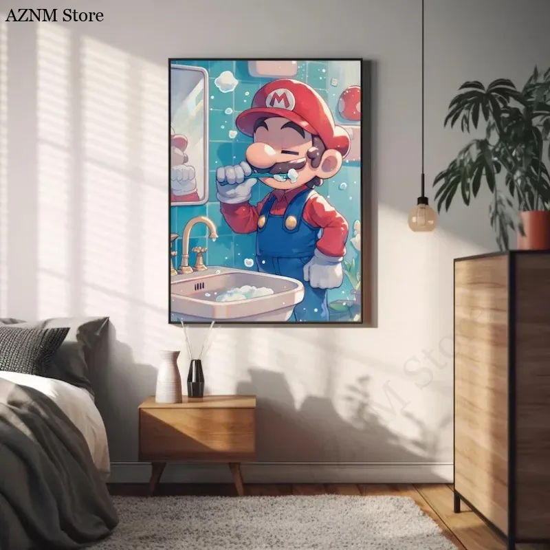 Engraçado banheiro dos desenho - Watercolor Poster Print avaliação e preço