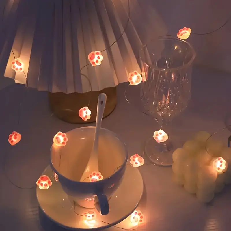 1pc 2m 20led rosa bonito gato  - Fairy Lights Bedroom avaliação e preço