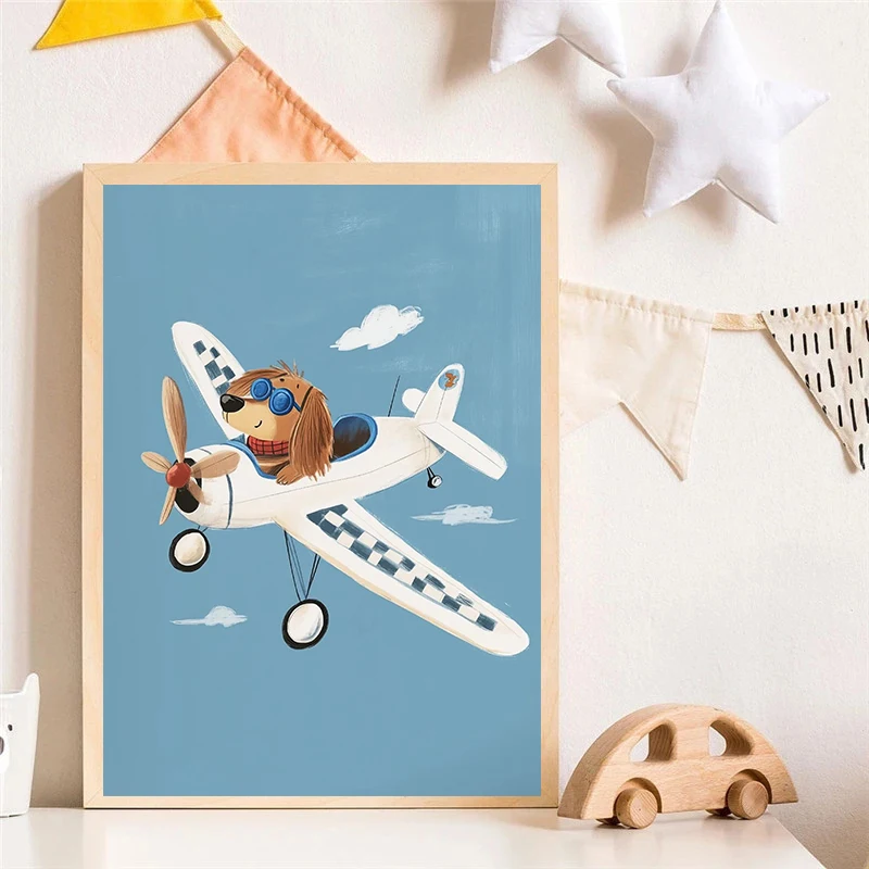 Cão avião leão no carro animal - Watercolor Poster Print avaliação e preço