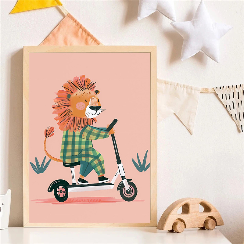 Cão avião leão no carro animal - Watercolor Poster Print avaliação e preço