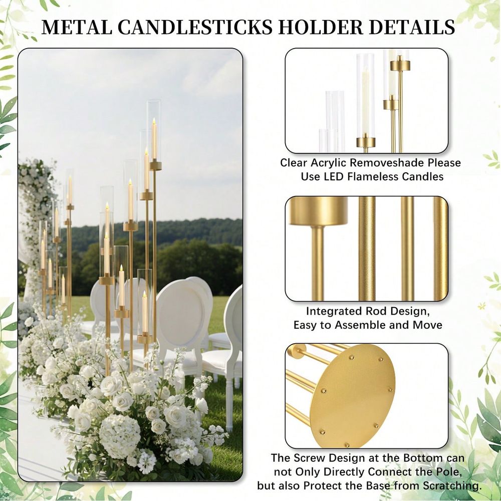 2 Peças de Candelabros de Chão - Home Decor Gold avaliação e preço