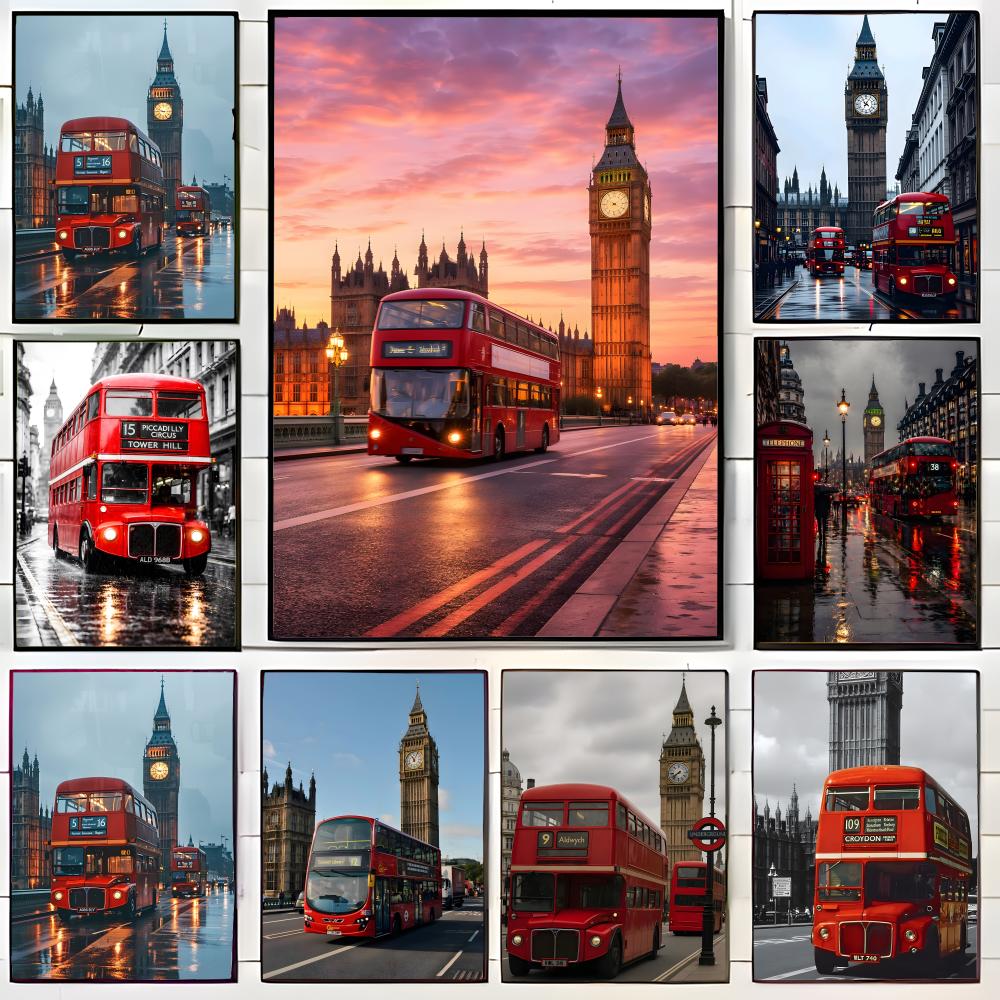 Pôster de ônibus vermelho de L - Home Decor London avaliação e preço